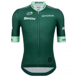 Bekleidung Herren Trikot Santini Grün Tour de France 2025 Offiziell