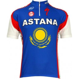 Astana Slowenischer Meister 2010-Kurzarmtrikot mit kurzem Reißverschluss