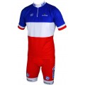 FRANCAISE DES JEUX(FDJ) Französischer Meister 2014/2015 Kurzarmtrikot(kurzer Reißverschluss)-B'TWIN