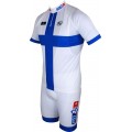 FRANCAISE DES JEUX(FDJ) Finnischer Meister 2014/2015 Kurzarmtrikot(kurzer Reißverschluss)-B'TWIN