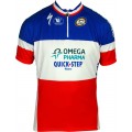 OMEGA PHARMA-QUICKSTEP Französischer Zeitfahrmeister 2013-Kurzarmtrikot mit kurzem Reißverschluss