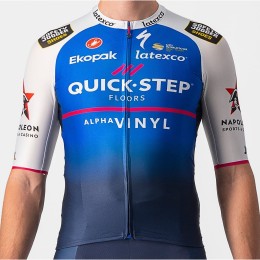 Quick Step-Alpha Vinyl 2022 Aero Race 6.1 Radtrikot kurzarm(langer RV)