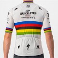 Quick Step-Alpha Vinyl Straßenrad Weltmeister Regenbogentrikot 2022 Competizione Radtrikot kurzarm